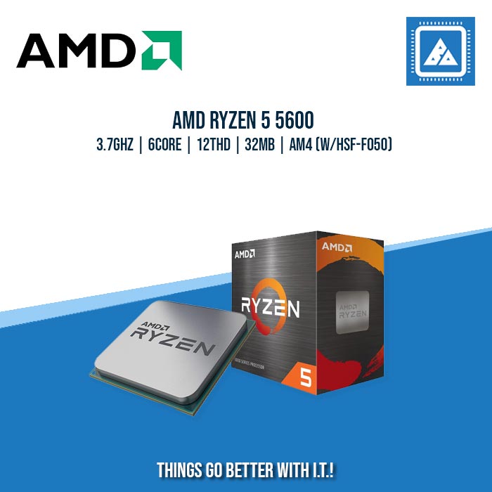 AMD RYZEN 5 5600 | 3.7GHZ | 6CORE | 12THD | 32MB | AM4 (W/HSF-F050) | TRAY TYPE AMD RYZEN 5 5600 | 3.7GHZ | 6CORE | 12THD | 32MB | AM4 (W/HSF-F050) | TRAY TYPE